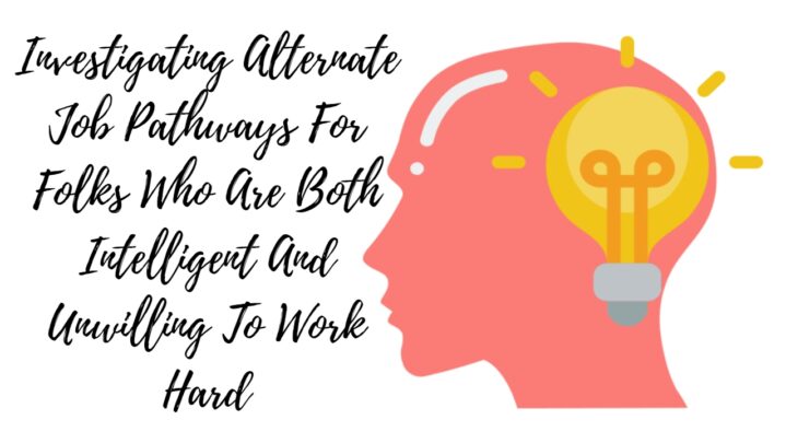 Investigating Alternate Job Pathways For Folks Who Are Both Intelligent And Unwilling To Work Hard