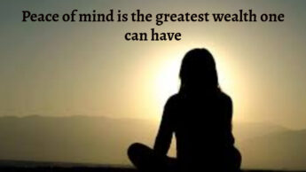 Peace of mind is the greatest wealth one can have