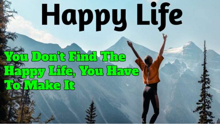 You Don’t Find The Happy Life, You Have To Make It