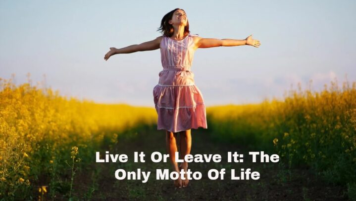 Live It Or Leave It: The Only Motto Of Life